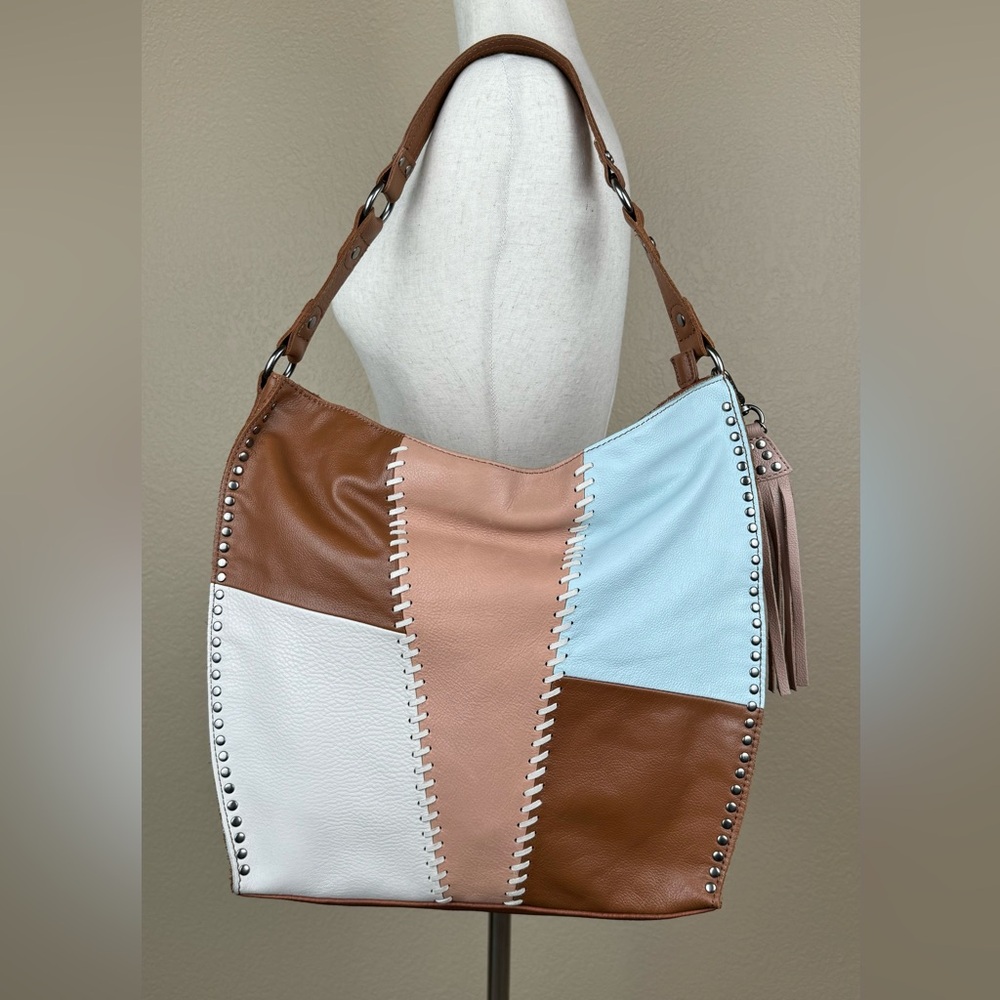 The Sak Boho Leather Purse. Brown/Multi -hued
